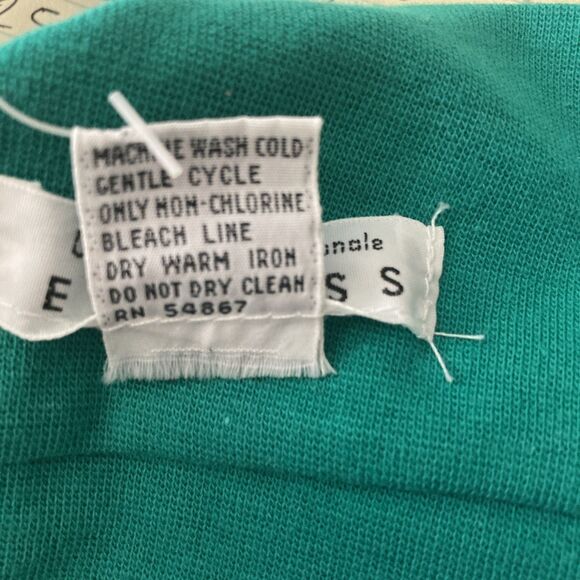 Vintage Express Y2k Bandeau Tube Top Women SMALL Green Ruched 90s Resortwear NOS - Picture 4 of 7